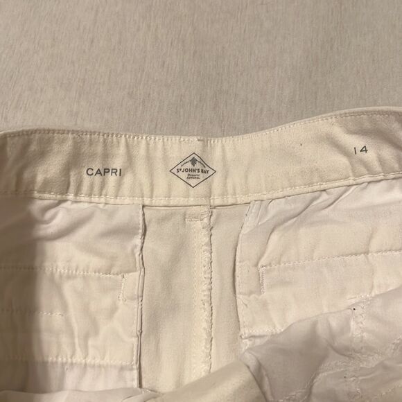 St John’s Bay size 14 white crop jeans with front and back pockets GUC - Picture 5 of 12